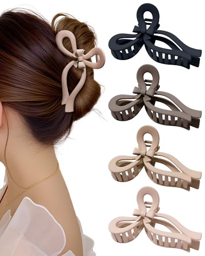 WELROG 4 Stück Haarklammer Damen Elegante Haarspangen mit Schleife Haarklammer Groß Dickes Haar Hair Clips for Women von WELROG