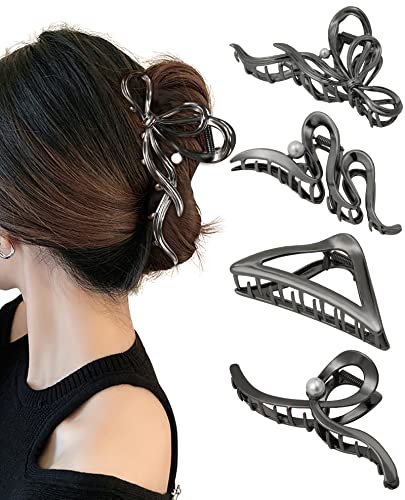 WELROG 4 Stück Metall Haarklammern für Damen - Große Haarspangen Haarkrallen Clips Für Frauen Und Mädchen Dickes Haar-Accessoires von WELROG