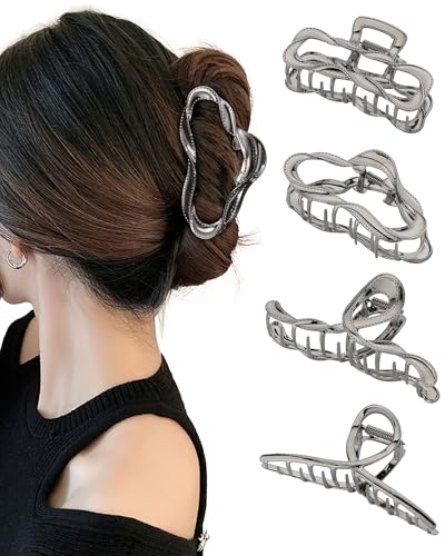 WELROG 4 Stück Metall Haarklammern für Damen - Große Haarspangen Haarkrallen Clips Für Frauen Und Mädchen Dickes Haar-Accessoires von WELROG