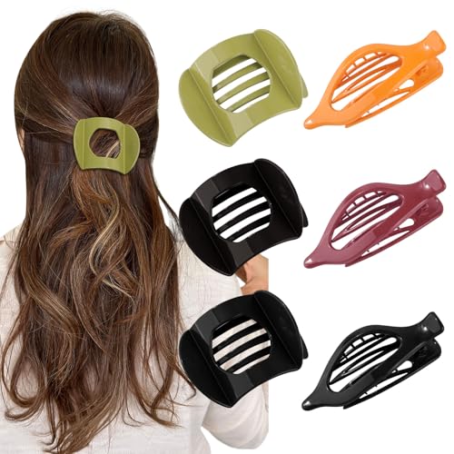 WELROG 6 Stück Flache Haarklammern für Damen Entenschnabel Haarspange Rutschfeste French Haarklammer für Sport und Yoga Flat Claw Clip von WELROG