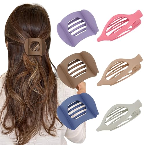 WELROG 6 Stück Flache Haarklammern für Damen Entenschnabel Haarspange Rutschfeste French Haarklammer für Sport und Yoga Flat Claw Clip von WELROG