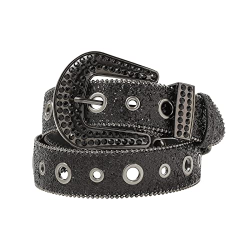 WELROG Gürtel Damen Strass Gürtel - bb Belt y2k Gürtel Western Cowgirl Ledergürtel für Jeans Männer von WELROG