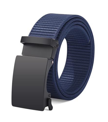 WELROG Gürtel Herren Nylon Koppelgürtel Herren Outdoorgürtel mit Metallschnalle Sportgürtel Ohne löcher Arbeitsgürtel Belt Men von WELROG