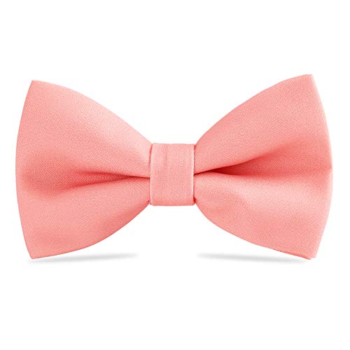 WELROG Klassische gebundene Fliege Kids & Men’Formal Solid Tuxedo Gabardine Einstellbare Fliege Krawatte für Erwachsene & Kinder für Hochzeitsfeier Ausgefallene Plain Bowties （Hell-Pink） von WELROG