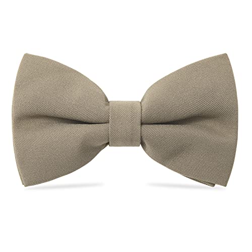 WELROG Klassische gebundene Fliege Kids & Men’Formal Solid Tuxedo Gabardine Einstellbare Fliege Krawatte für Erwachsene & Kinder für Hochzeitsfeier Ausgefallene Plain Bowties （Khaki） von WELROG