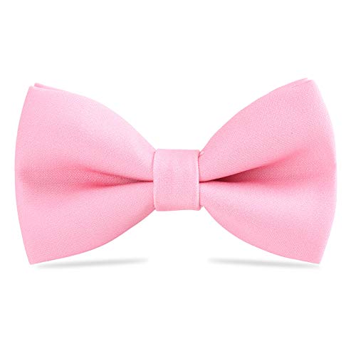 WELROG Klassische gebundene Fliege Kids & Men’Formal Solid Tuxedo Gabardine Einstellbare Fliege Krawatte für Erwachsene & Kinder für Hochzeitsfeier Ausgefallene Plain Bowties （Rosa） von WELROG