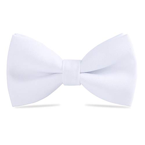 WELROG Klassische gebundene Fliege Kids & Men’Formal Solid Tuxedo Gabardine Einstellbare Fliege Krawatte für Erwachsene & Kinder für Hochzeitsfeier Ausgefallene Plain Bowties von WELROG