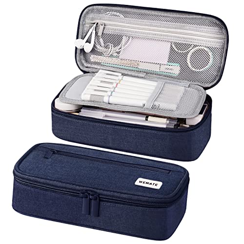 WEMATE Federmäppchen Federtaschen Mäppchen Etui Stifte 5 Fach, Große Kapazität Pencil Case Großes Federmäppchen Tasche Halter Schreibwaren Zippered Desk Organizer von WEMATE