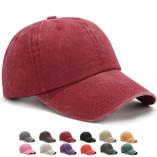 WENAUANG Retro Basecap Damen, Baseball Cap Im Washed-Distressed-Look, Sonnencap Damen, Geeignet für Outdoor-Sportarten, für Herren und Damen von WENAUANG
