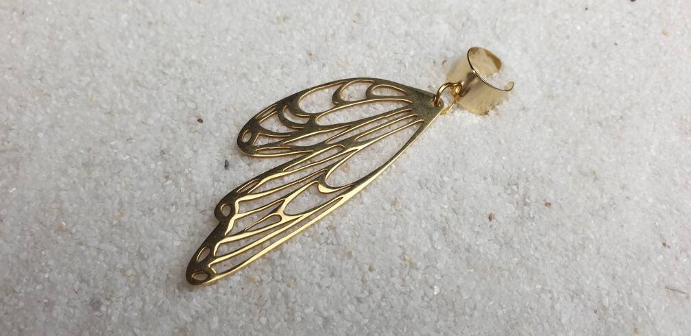Butterfly Ear Cuff Rechts Mit Xxl Schmuckanhänger Aus Edelstahl von WENDIGOberlin