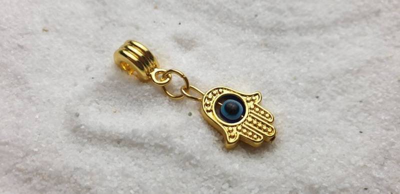 Fatimas Hand Metall Dreadschmuck/Dread Perle Flecht Und Anhänger Mit Drehbarem Glücksauge von WENDIGOberlin