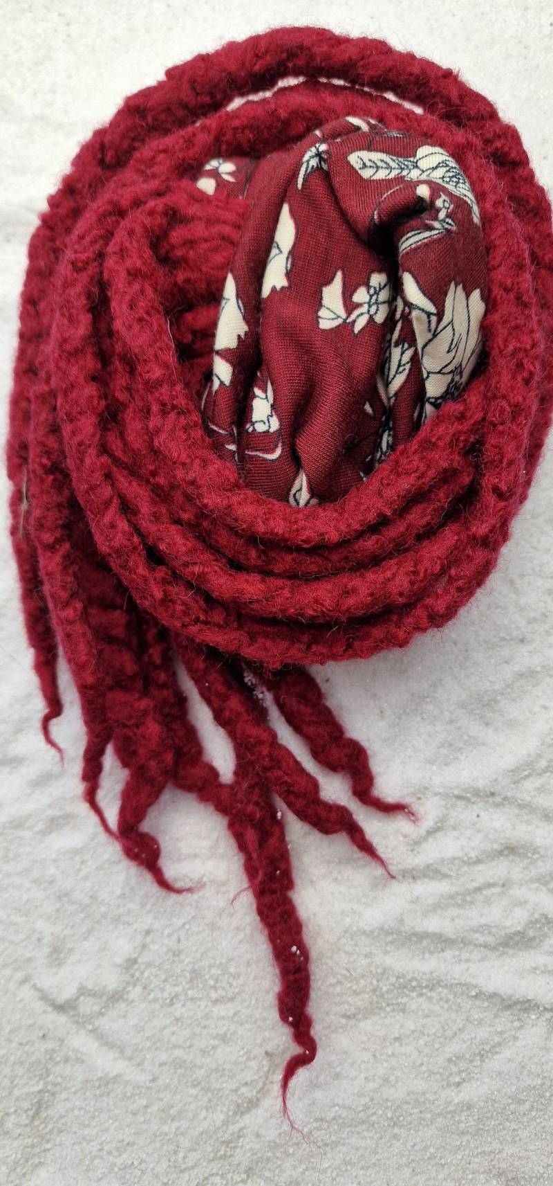 Freya Crimson Braid Haarband/stirnband Aus Jersey Und Angefilzte Wolldreads /Flecht Dreads Reiner Filzwolle Freya Crimson Braid Haarband/stirnband Aus Jersey Und Angefilzte Wolldreads /Flecht Dreads Reiner Filzwolle von WENDIGOberlin