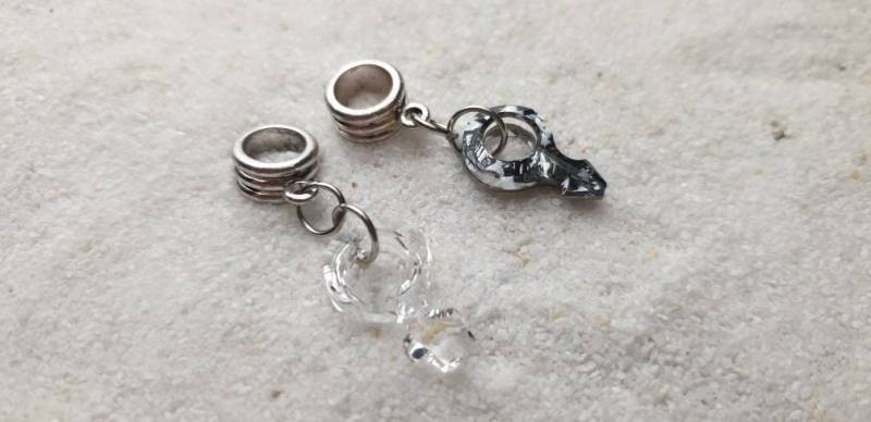 Mars & Venus Swarovski Elements Dreadringe/Dreadschmuck Dread Perlen Flecht Und Kristall-Anhänger, Set Mit 2 Stück von WENDIGOberlin
