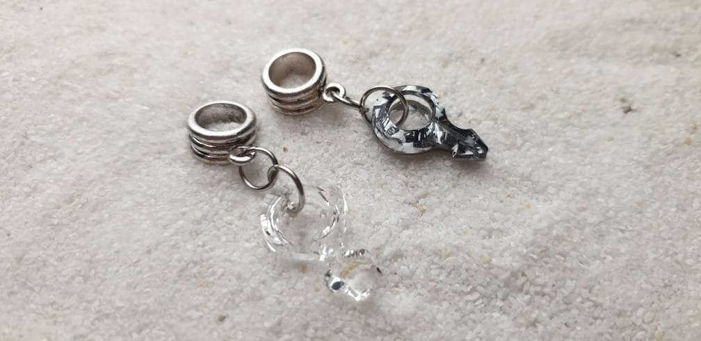 Mars & Venus Swarovski Elements Dreadringe/Dreadschmuck Dread Perlen Flecht Und Kristall-Anhänger, Set Mit 2 Stück von WENDIGOberlin