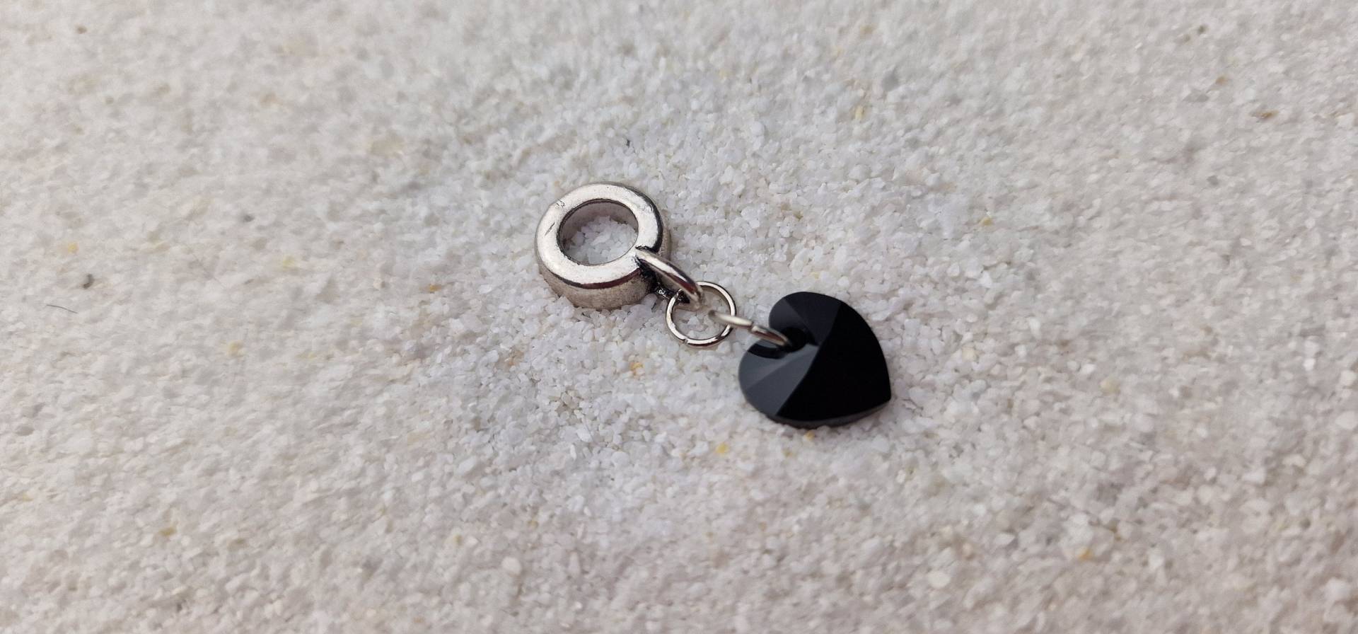My Black Heart Dreadschmuck/Dreadring Dread Perle Flecht Und Swarovski Kristall-Anhänger von WENDIGOberlin