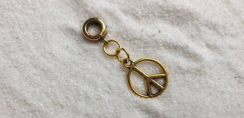 Peace Metall Dreadschmuck/Dread Perle Flecht Dreadring Und Anhänger Mit Peace-Zeichen von WENDIGOberlin
