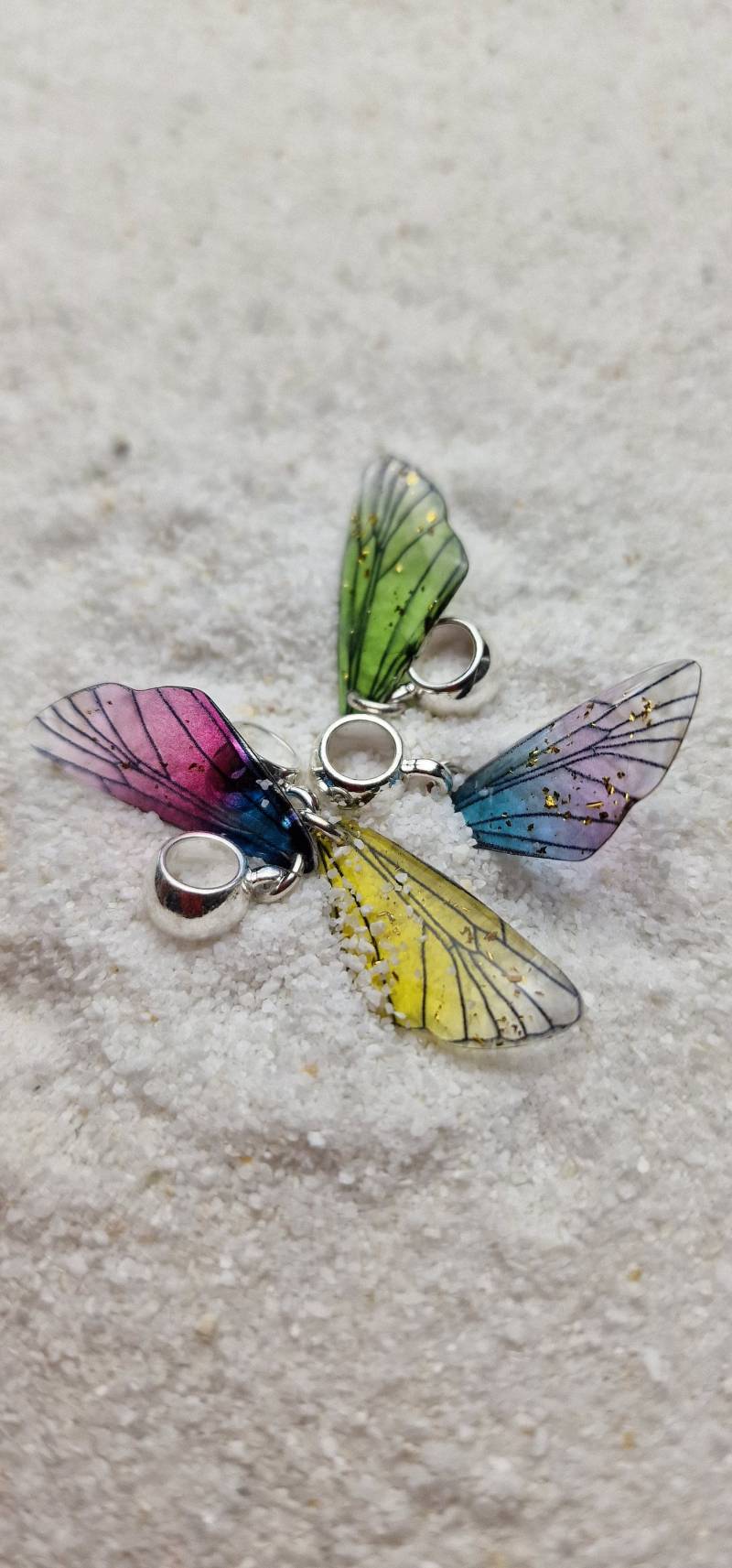 Pixieland Nightfall Dreadschmuck/Dread Perle Flecht Perle/ Dreadring Mit Schmetterlings Flügel Anhänger Aus Kunstharz, Set 4 Stück von WENDIGOberlin