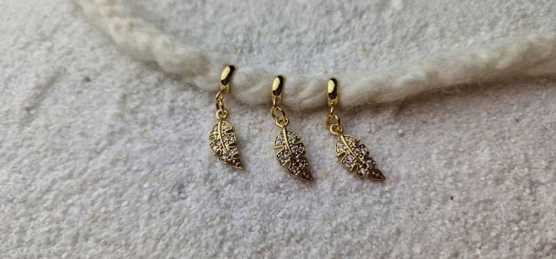 Rhinestone Ivy Metall Dreadschmuck/Dread Perle Flecht Dreadring Mit Blättchen Anhänger, Einzeln Oder Als Set 3 Stück von WENDIGOberlin