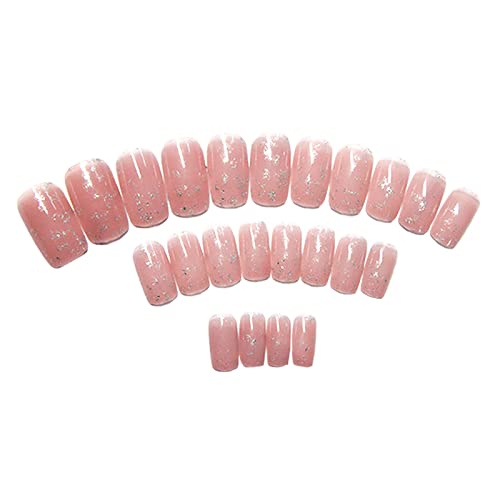 Tragender Maniküre-Patch, Nagelspitzen und Kleber, Sommer-Maniküre, Wassertropfen, Nagel-Flicken, transparent, 24 Stück, 2 ml, kurze Nägel (Pink-E, Einheitsgröße) (Color : Pink E) von WENFEN