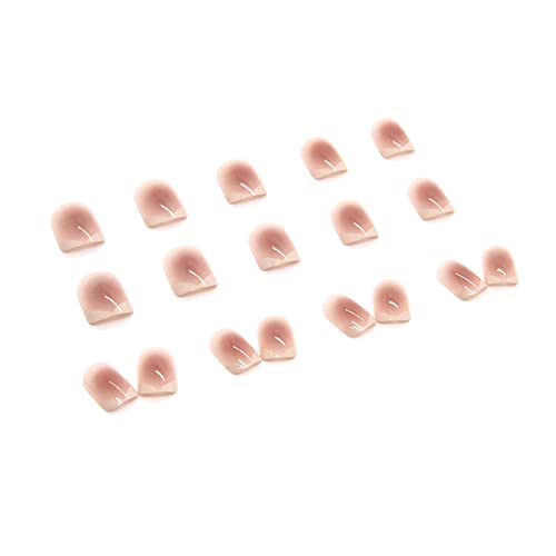 Tragendes Maniküre-Patch, klare Nägel, NailArt mit Diamantkristall, tragendes Nagel-Maniküre-Stück, fertiges Produkt, kurze Nagelspitzen (E-Pink, Einheitsgröße) (Color : A Pink) von WENFEN