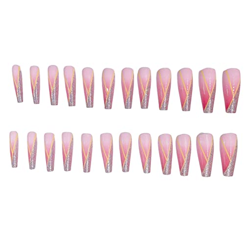 Tragendes Maniküre-Patch, künstliche Nägel, grün, polarisiert, hellgrüner Schmetterling, tragendes Maniküre-Patch, abnehmbar, 1 ml, for Aufkleben auf die Nägel for Frauen (2-Rosa, Einheitsgröße) (Col von WENFEN