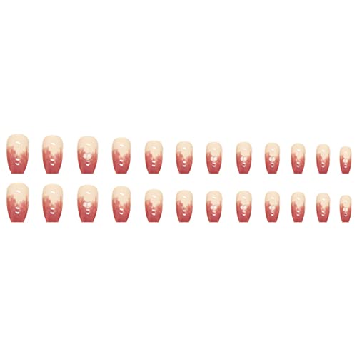 Tragendes Maniküre-Patch, kurze künstliche Nägel, kurzes Ballett, tragendes Nagel-Maniküre-Patch, fertig, abnehmbar, Diamond Love Diamond, 1 ml, Nägel lang (DA, Einheitsgröße) (Color : D A) von WENFEN