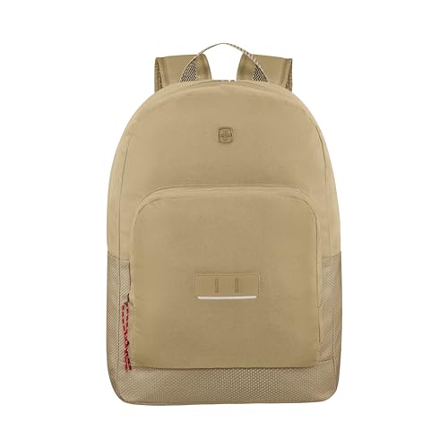 WENGER Crango Laptop-Rucksack, Notebook bis 16 Zoll, Organizer, 27 l, Damen Herren, Büro Business-Reisen Uni, Creme, Nachhaltig, 653180 von WENGER