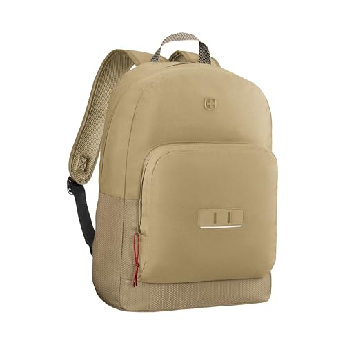 WENGER Crango Laptop-Rucksack, Notebook bis 16 Zoll, Organizer, 27 l, Damen Herren, Büro Business-Reisen Uni, Creme, Nachhaltig, 653180 von WENGER