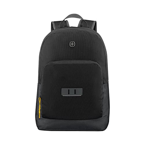 WENGER Crango Laptop-Rucksack, Notebook bis 16 Zoll, Organizer, 27 l, Damen Herren, Büro Business-Reisen Uni, Schwarz, Nachhaltig, 612557 von WENGER