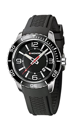 WENGER HerrenArmbanduhr Analog Quarz Silikon 01.0851.117 von WENGER