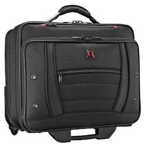 WENGER Synergy Trolley Laptop-Tasche, Notebook bis 15.6 Zoll, Aktentasche zum Rollen, 24 l, Organizer, Damen Herren, Büro Business-Reisen Uni, Schwarz, 612476 von WENGER