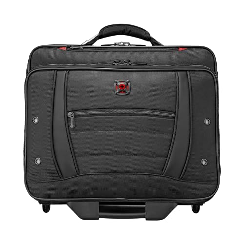 WENGER Synergy Trolley Laptop-Tasche, Notebook bis 15.6 Zoll, Aktentasche zum Rollen, 24 l, Organizer, Damen Herren, Büro Business-Reisen Uni, Schwarz, 612476 von WENGER