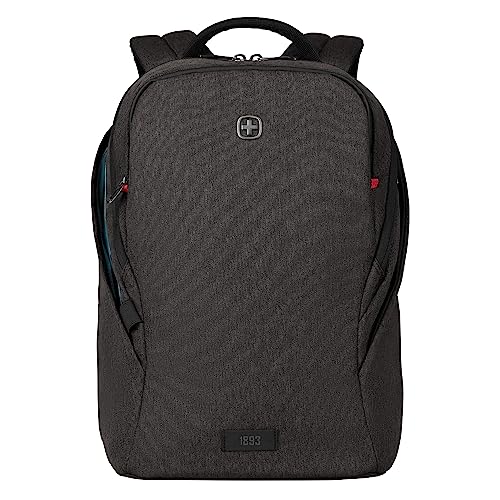 WENGER MX Light Laptop-Rucksack mit Tablet Tasche, Notebook bis 16 Zoll, Tablet bis 10 Zoll, 21 l, Damen Herren, Business Uni Schulen Reisen, Grau, 611642 von WENGER