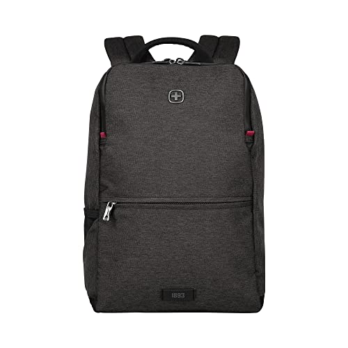 WENGER MX Reload Laptop-Rucksack mit Tabletfach, Notebook bis 14 Zoll, Tablet bis 10 Zoll, Organizer, 17 l, Damen Herren, Büro Business-Reisen Uni, Grau (Heather Grey), 611643 von WENGER