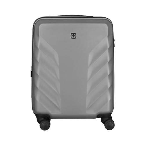 WENGER Motion Carry-On Schalenkoffer mit 4 Rollen, Trolley, Handgepäck, 36 (43) l, Hartschale, Sicherheitsschloss, Damen Herren, Reisen Urlaub, Schwarz, 612547 von WENGER