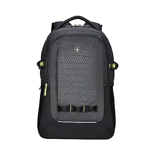 WENGER Ryde Laptop-Rucksack mit Tabletfach, Notebook bis 16 Zoll, Tablet bis 10 Zoll, Organizer, 26 l, Damen Herren, Büro Business-Reisen Uni, Anthrazit/Schwarz, Nachhaltig, 611990 von WENGER