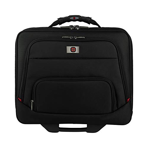 WENGER Spheria Trolley Laptop-Tasche, Notebook bis 16 Zoll, Tabletfach bis 10 Zoll, Aktentasche zum Rollen, Organizer, 22 l, Damen Herren, Büro Business-Reisen Uni, Schwarz, 605978 von WENGER