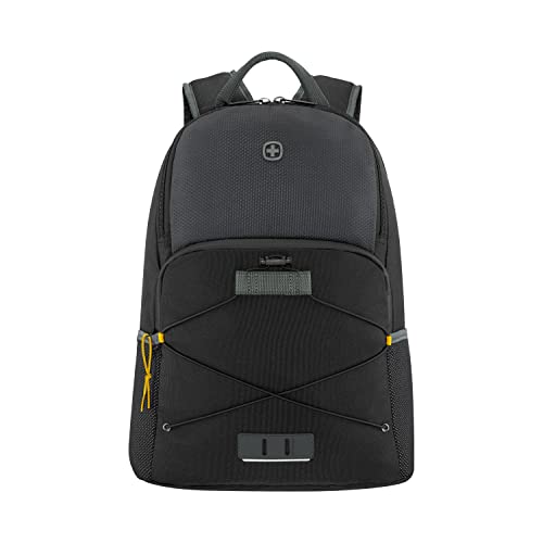 WENGER Trayl Laptop-Rucksack mit Tabletfach, Notebook bis 15,6 Zoll, Tablet bis 10 Zoll, Organizer, 22 l, Damen Herren, Büro Business-Reisen Uni, Schwarz, 612564 von WENGER