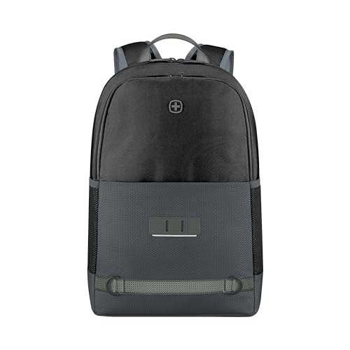 WENGER Tyon Laptop-Rucksack, Notebook bis 15,6 Zoll, Organizer, 23 l, Damen Herren, Büro Business-Reisen Uni, Schwarz, Nachhaltig, 653182 von WENGER