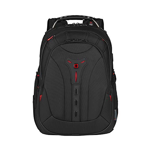 WENGER Pegasus Deluxe Laptop-Rucksack mit Tabletfach, Notebook 14 bis 16 Zoll, Tablet bis 10 Zoll, 25 l, Damen Herren, Büro Business-Reisen Uni, Schwarz, 606492 von WENGER