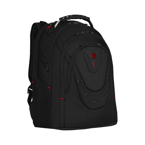 WENGER Ibex Ballistic Deluxe Laptop-Rucksack, Notebook 14 bis 16 Zoll, Tablet bis 10 Zoll, 26 l, Damen Herren, Business Uni Schule Reisen, Schwarz, 606493 von WENGER