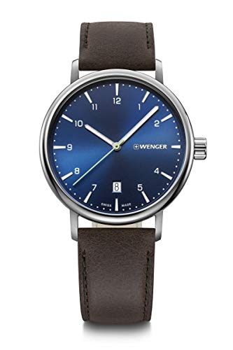 Wenger Analoge Herren-Quarzuhr mit Armband aus Edelstahl 01.1731.116, Band von WENGER