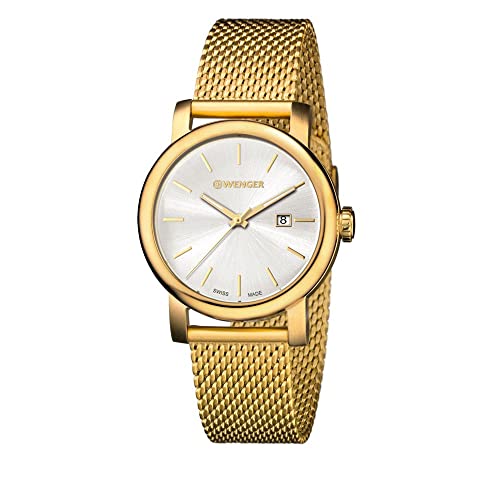 Wenger Herren Analog Quarz Uhr mit Edelstahl Armband 01.1021.118 von WENGER