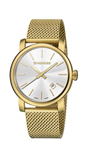 Wenger Herren Analog Quarz Uhr mit Edelstahl Armband 01.1041.120 von WENGER