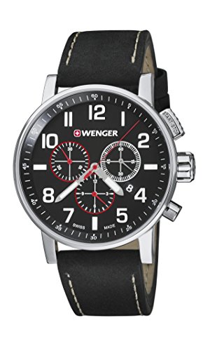 Wenger Herren Armbanduhr Chronograph Quarz Leder 01.0343.102 von WENGER