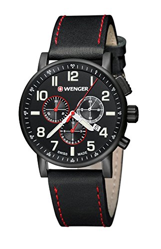 Wenger Herren Armbanduhr Chronograph Quarz Leder 01.0343.104 von WENGER