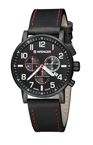 Wenger Herren Armbanduhr Chronograph Quarz Leder 01.0343.104 von WENGER