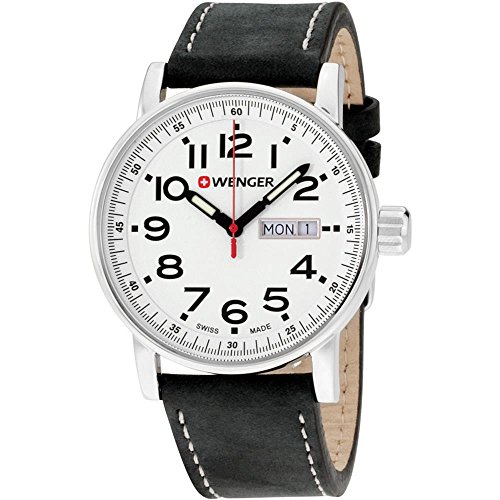 Wenger Herren Armbanduhr Datum klassisch Quarz Leder 01.0341.101 von WENGER