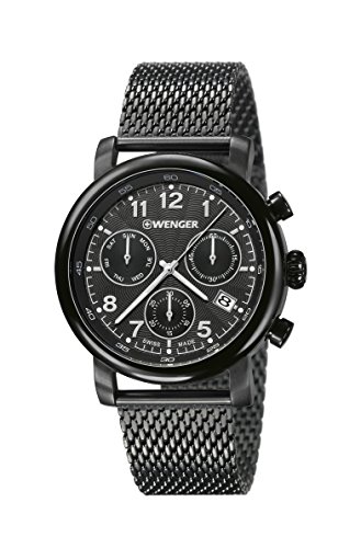 Wenger Herren Chronograph Quarz Uhr mit Edelstahl Armband 01.1043.108 von WENGER