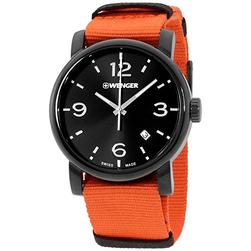 Wenger Herren Datum klassisch Quarz Uhr mit Nylon Armband 01.1041.131 von WENGER